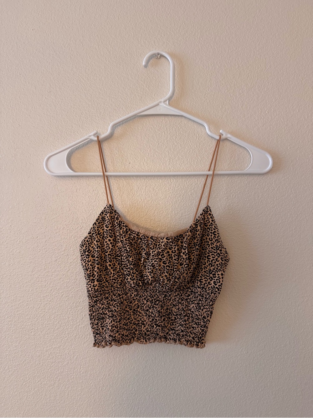 La Hearts Leopard Smocked Cami - Tan & Black